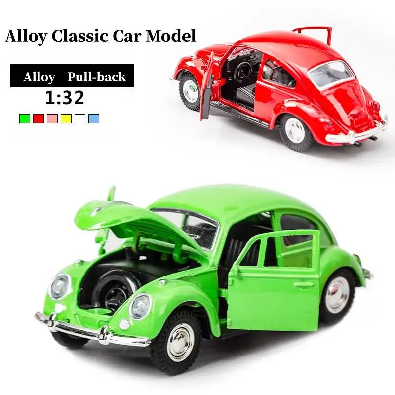Klasyczny Model Samochodu Retro 1:32 – Metalowa Replika Z Mechanizmem Cofania dla Dzieci i Chłopców