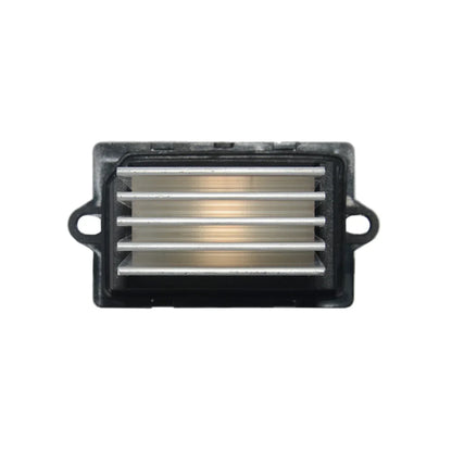 Black plastic housing with five horizontal silver metal fins for ap01 blower motor series resistor compatible with jeep grand cherokee