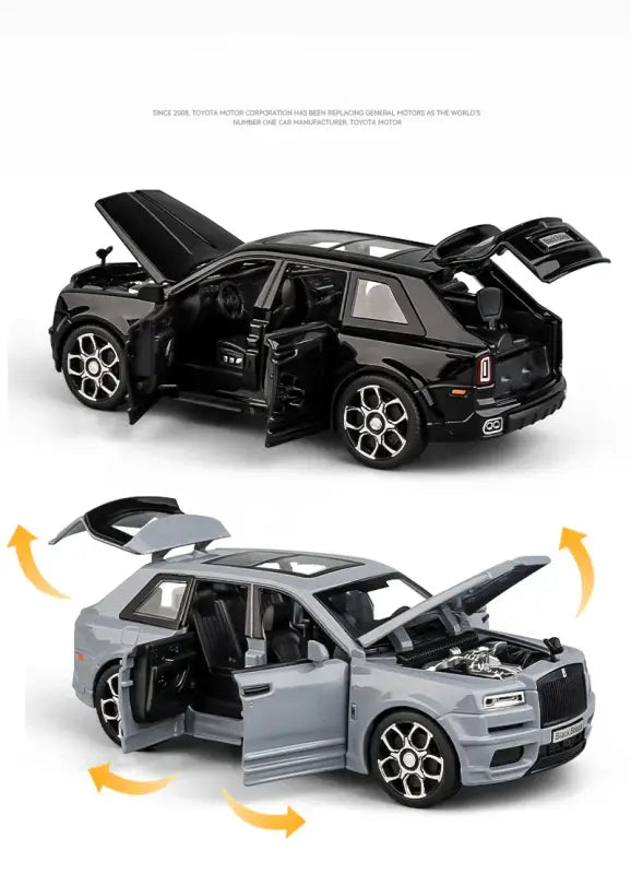 Rolls-Royce Cullinan SUV 1:32 – Metalowy Model Z Efektami Świetlnymi i Dźwiękowymi - Czarny bez pudełka