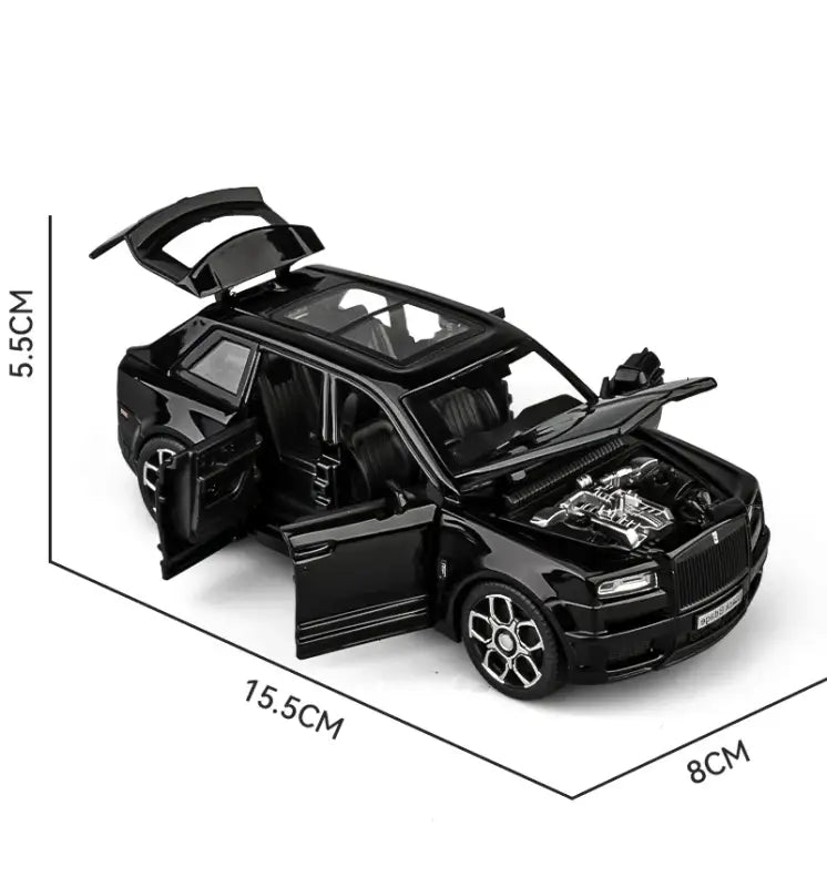 Rolls-Royce Cullinan SUV 1:32 – Metalowy Model Z Efektami Świetlnymi i Dźwiękowymi - Czarny bez pudełka
