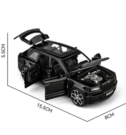 Rolls-Royce Cullinan SUV 1:32 – Metalowy Model Z Efektami Świetlnymi i Dźwiękowymi - Czarny bez pudełka