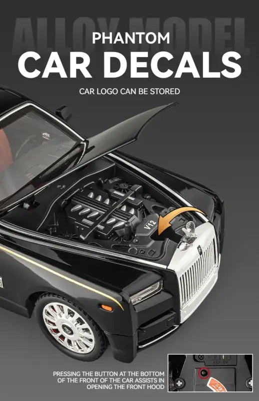 Rolls-Royce Phantom 1:18 Metalowy Model Z Efektami Dźwiękowymi