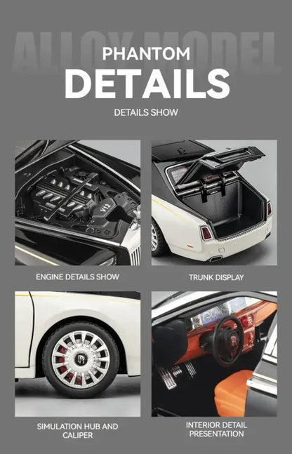 Rolls-Royce Phantom 1:18 Metalowy Model Z Efektami Dźwiękowymi