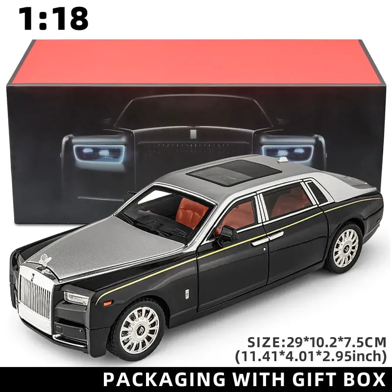 Rolls-Royce Phantom 1:18 Metalowy Model Z Efektami Dźwiękowymi - Srebrny z pudełkiem