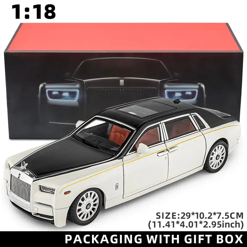 Rolls-Royce Phantom 1:18 Metalowy Model Z Efektami Dźwiękowymi - Biały z pudełkiem