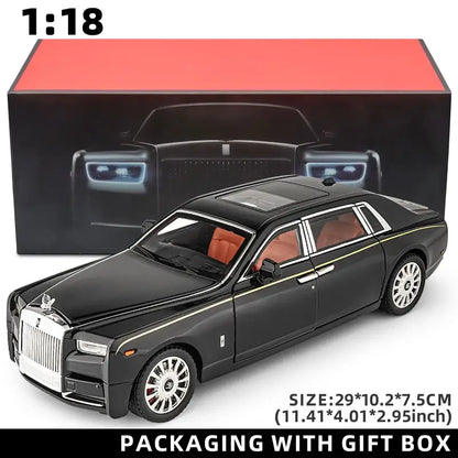 Rolls-Royce Phantom 1:18 Metalowy Model Z Efektami Dźwiękowymi - Czarny z pudełkiem