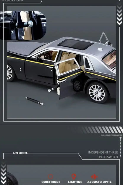 Rolls-Royce Phantom 1:24 – Metalowy Model Samochodu z Dźwiękiem i Światłem