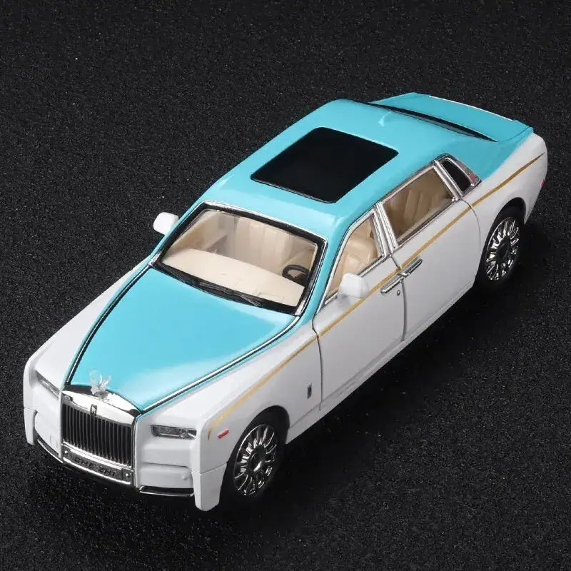 Rolls-Royce Phantom 1:24 – Metalowy Model Samochodu z Dźwiękiem i Światłem - Niebieski