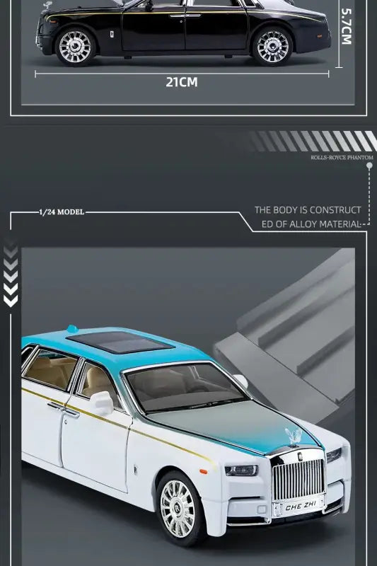Rolls-Royce Phantom 1:24 – Metalowy Model Samochodu z Dźwiękiem i Światłem