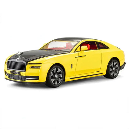 Rolls-Royce Spectre 1:24 – Metalowy Model Samochodu Z Efektami Dźwiękowymi i Świetlnymi - Żółty