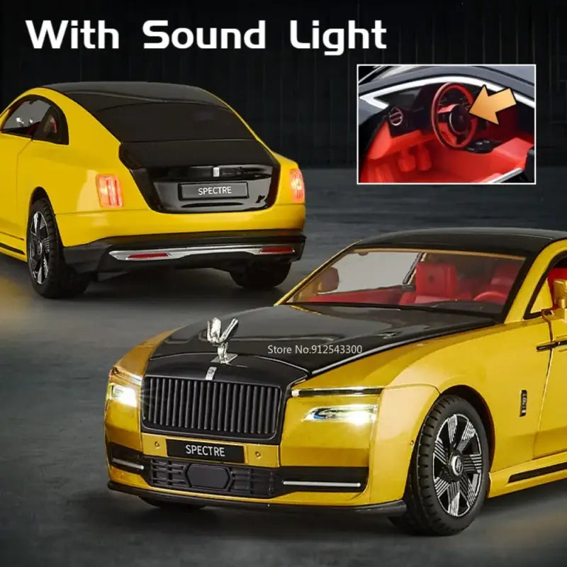 Rolls-Royce Spectre 1:24 – Metalowy Model Samochodu Z Efektami Dźwiękowymi i Świetlnymi