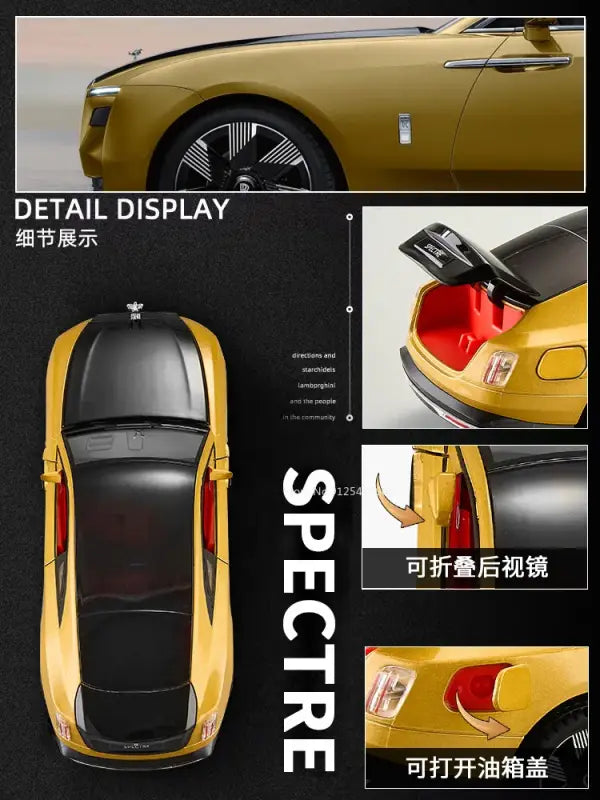 Rolls-Royce Spectre 1:24 – Metalowy Model Samochodu Z Efektami Dźwiękowymi i Świetlnymi