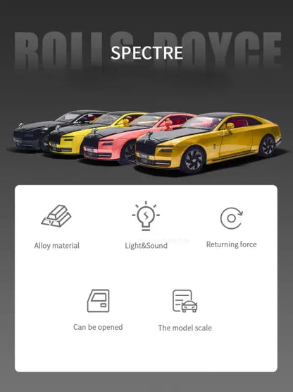 Rolls-Royce Spectre 1:24 – Metalowy Model Samochodu Z Efektami Dźwiękowymi i Świetlnymi