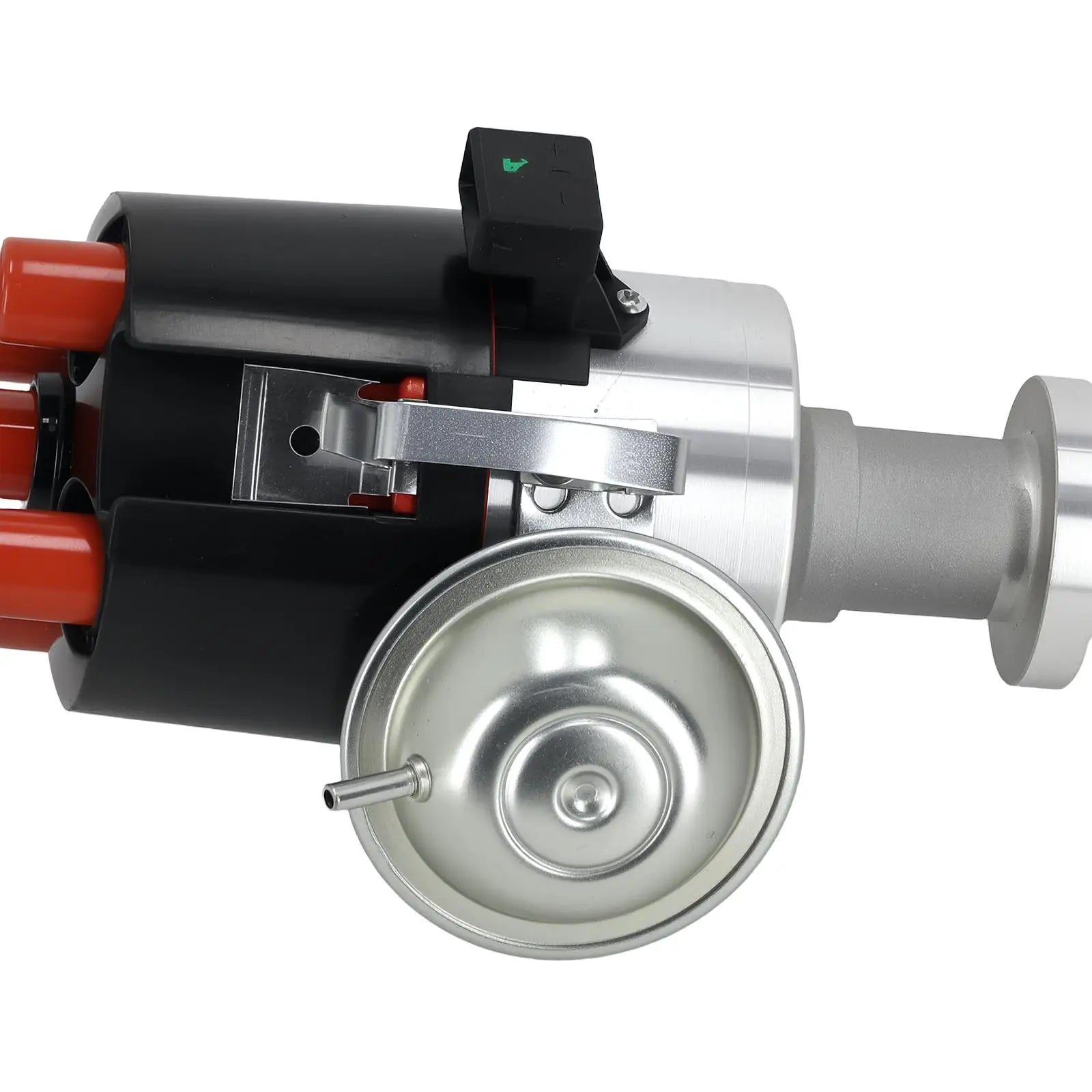 Nowy rozdzielacz zapłonu do vw cabriolet 1.8l 1780cc l4 gas sohc w srebrno czarnej obudowie z czerwoną końcówką i zieloną lampką
