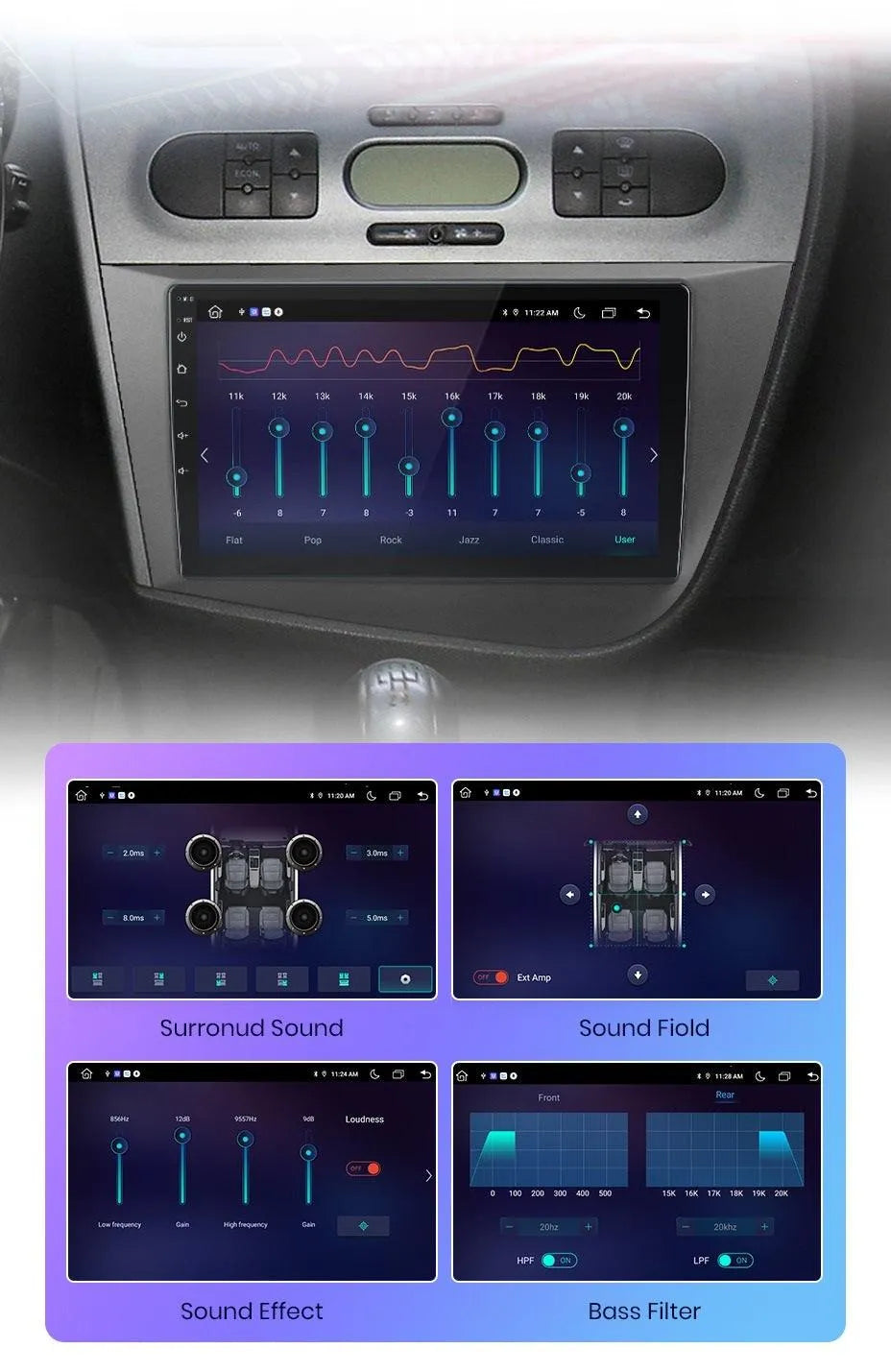 Radio nawigacja Seat Leon MK2 2005-2012 4G Carplay Android auto - Multigenus