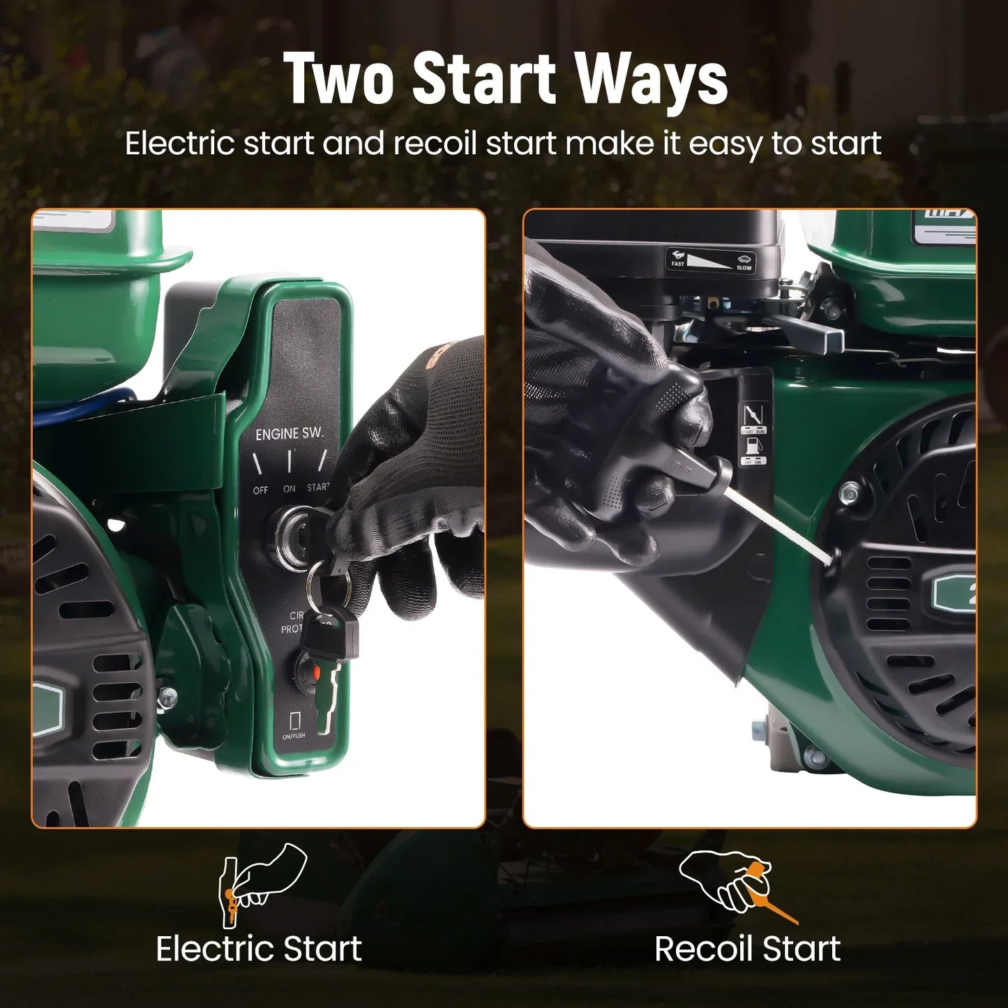 Petrol Engine 7HP 212cc 4 Stroke OHV 3.6KW Electric Starter Horizontal Engine