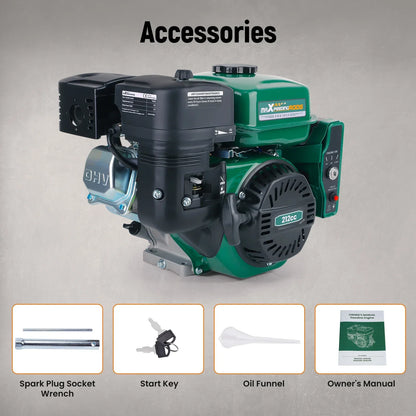 Petrol Engine 7HP 212cc 4 Stroke OHV 3.6KW Electric Starter Horizontal Engine