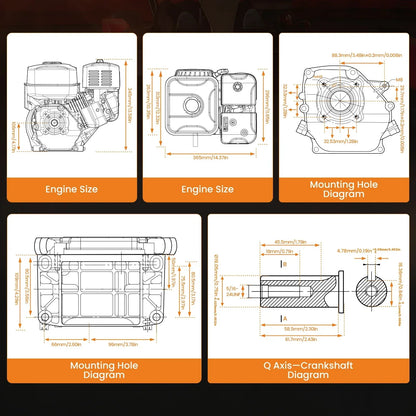Moteur essence 7 CV 212 cm³ OHV, démarreur électrique