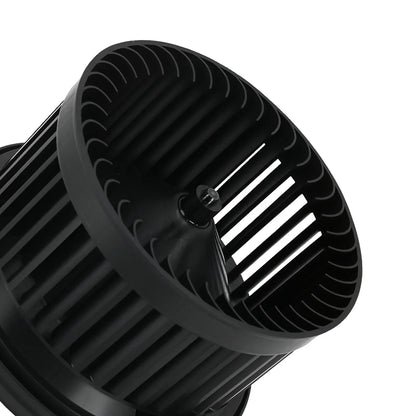 Czarna plastikowa obudowa wentylatora hvac blower motor z promieniowymi łopatkami i centralnym mocowaniem do mercedes gl450 ml550