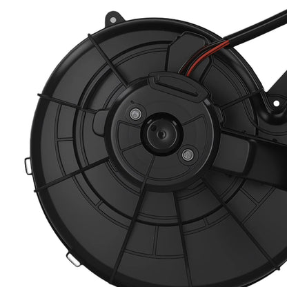 Czarny plastikowy okrągły silnik dmuchawy hvac z czerwonym i czarnym okablowaniem do volvo fh ii