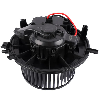 Czarny plastikowy wentylator dmuchawy ap01 z czerwono-czarnym okablowaniem do seat leon golf vii skoda octavia iii