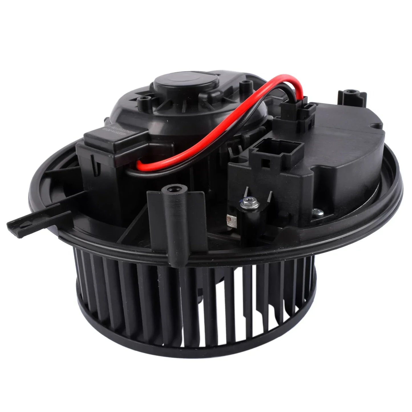 Czarny plastikowy wentylator dmuchawy ap01 z czerwonym okablowaniem do seat leon golf vii skoda octavia iii