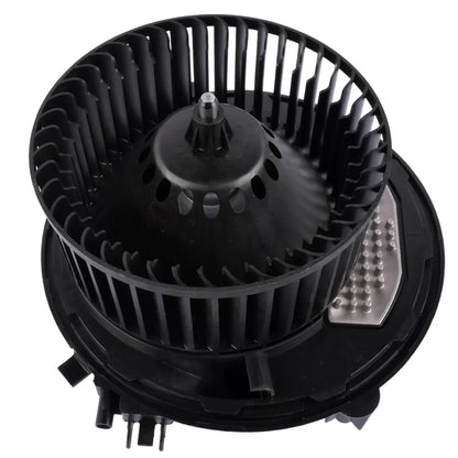 Czarny plastikowy wentylator nawiewu samochodowego z metalową płytą chłodzącą do seat leon golf vii skoda octavia iii