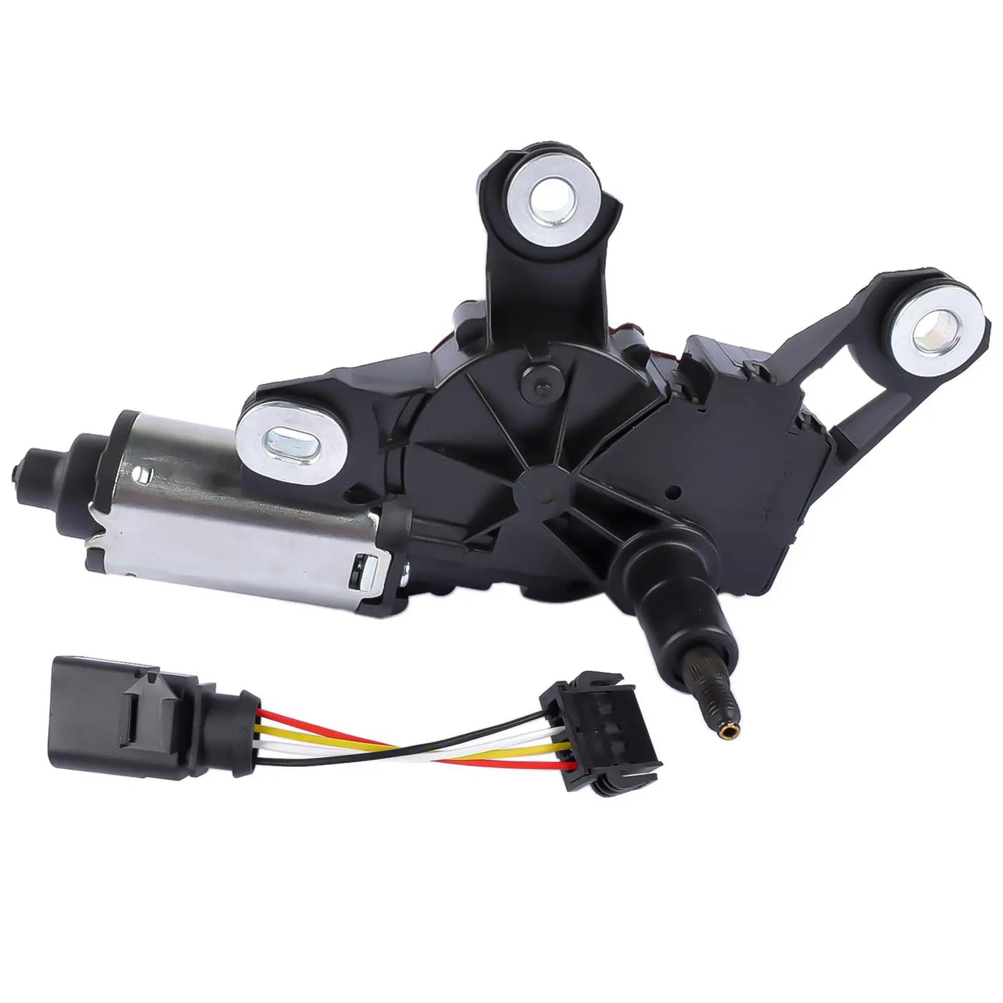 Czarny plastikowy i metalowy silnik wycieraczki 7p6955711a z adapterem do vw touareg 2010-2018 z kolorowym przewodem