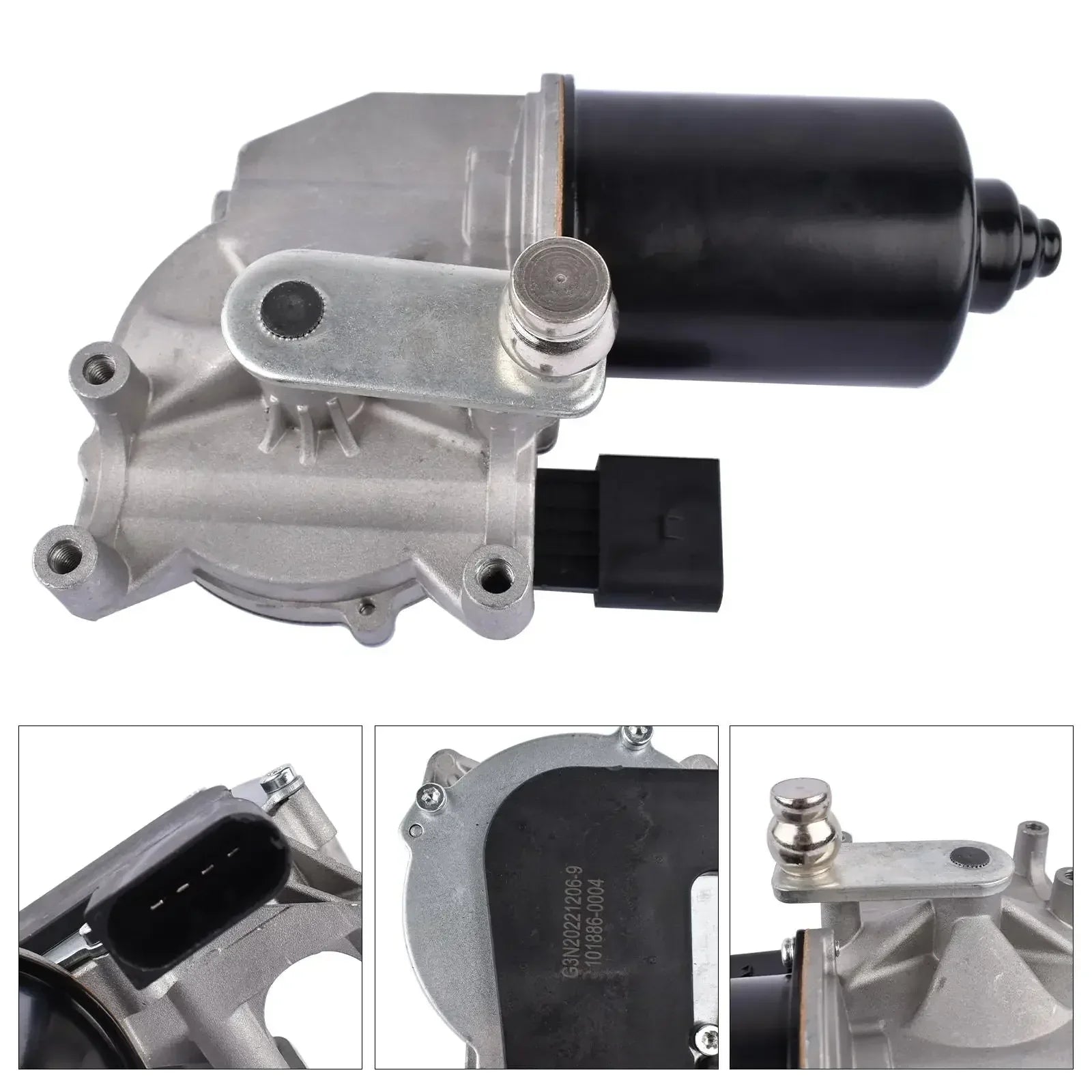 Ap03 silnik wycieraczki do bmw e60 e61 e63 e64 lci srebrno-czarny z metalowym mocowaniem i złączem elektrycznym