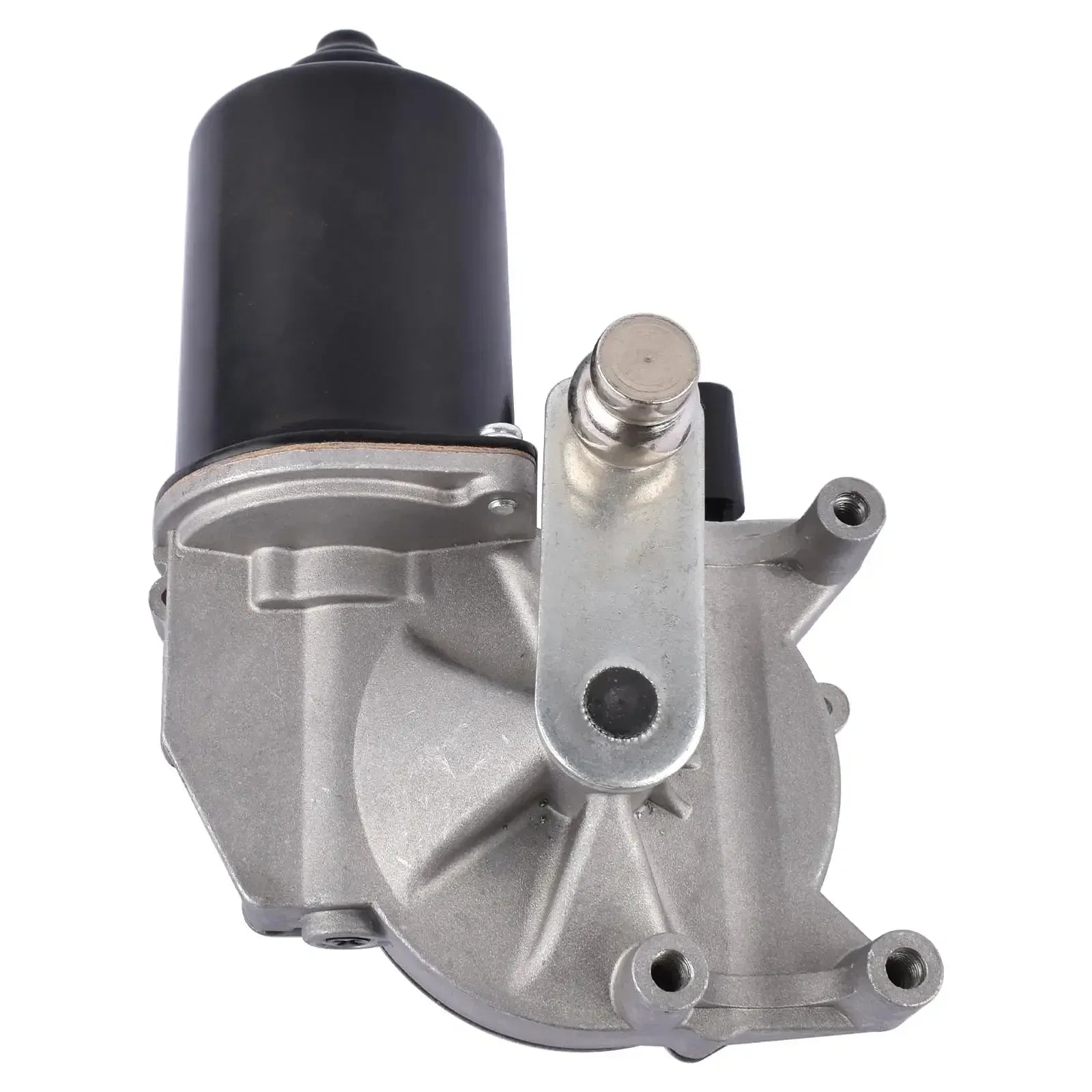 Srebrny metalowy silnik wycieraczki z czarną obudową i gwintowanym prętem do bmw e60 e61 e63 e64 lci oem