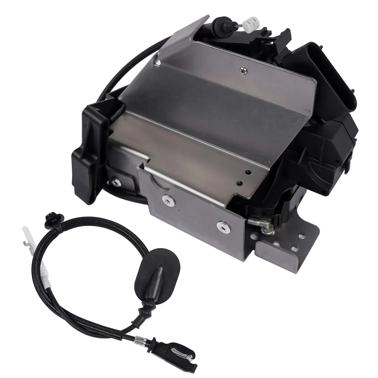 Czarny i srebrny mechanizm otwierania bagażnika z linką spiralną do ford transit custom ap03 bk21v219a64af widok z tyłu