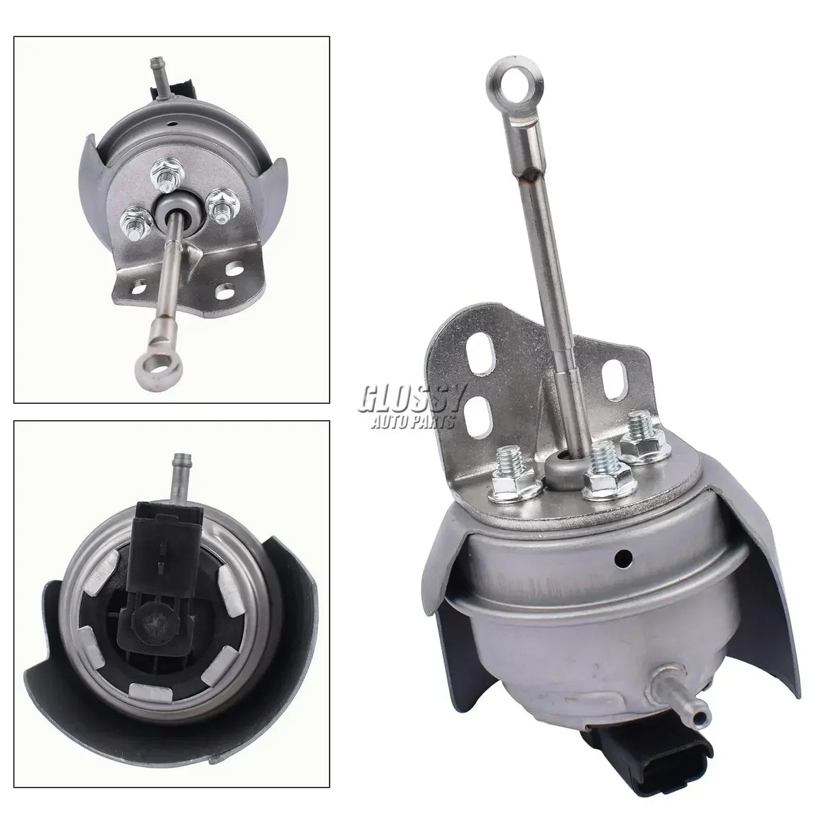 Srebrny metaliczny siłownik turbosprężarki ford mondeo 2.0 tdci 2010 plus z cylindrycznym korpusem do ford galaxy i s-max