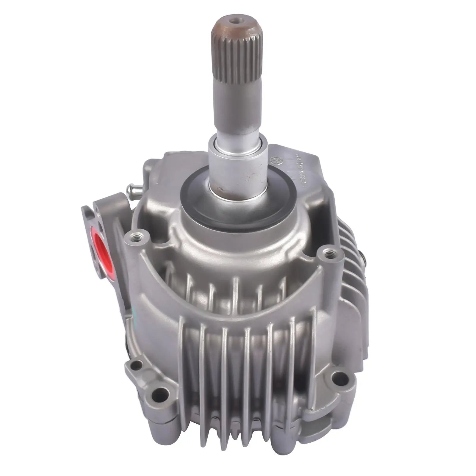Srebrna metaliczna pompa hydrauliczna 95b341010a z żebrowanym wałem i czerwonym akcentem do ap01 transmission dla porsche macan