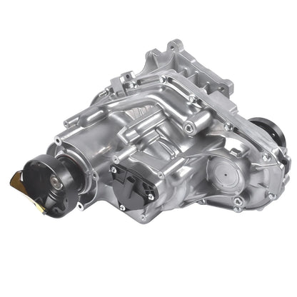 Srebrna metaliczna obudowa automatycznej skrzyni transferowej z czarnymi elementami do jeep grand cherokee srt8