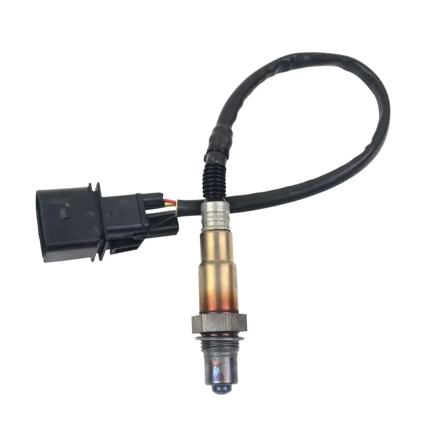 Czarna i metaliczna sonda lambda ap03 z przewodem spiralnym do bmw e46 e83 e85 316i 318i złączem plastikowym