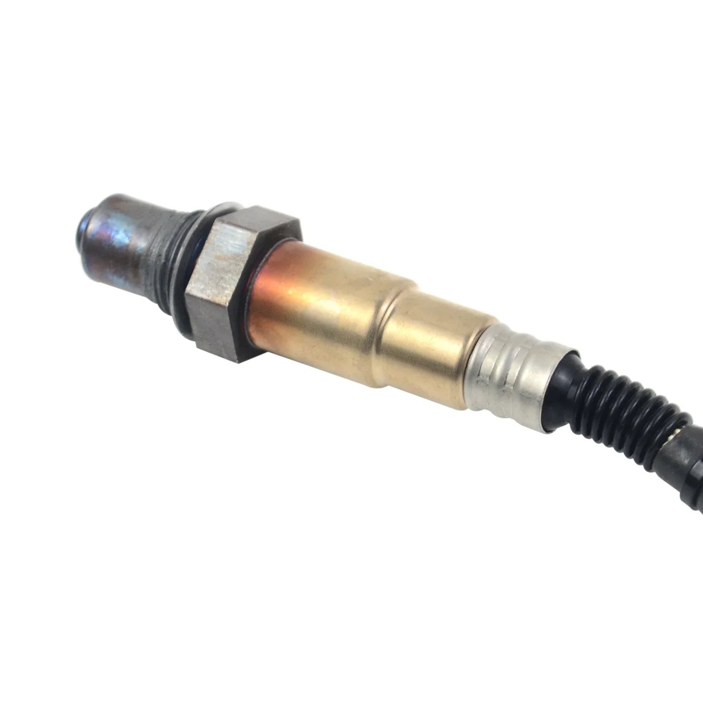 Miedziany czujnik sonda lambda do bmw e46 e83 e85 316i 318i z czarną nakrętką sześciokątną i elastycznym przewodem