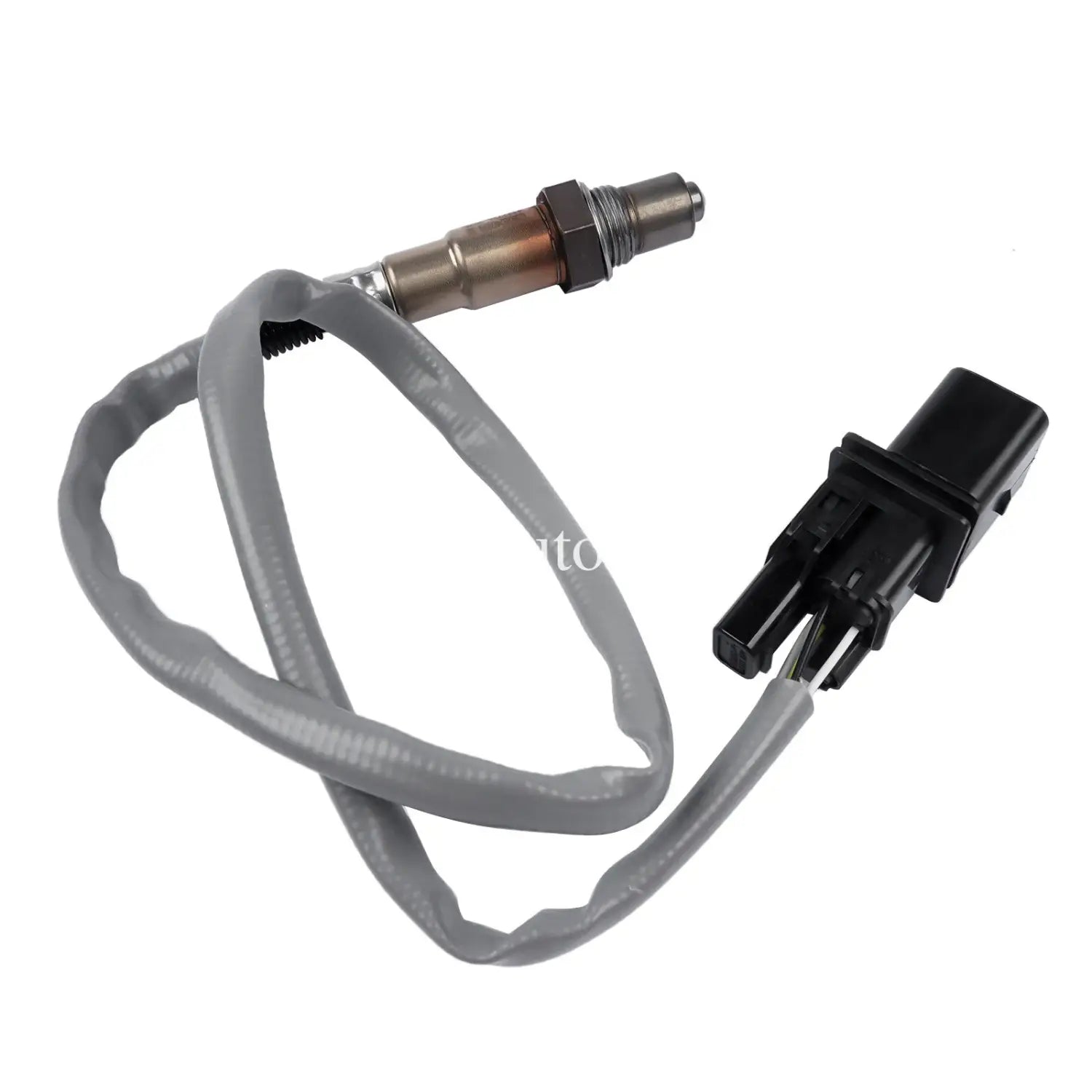 Szara sonda lambda z metalową końcówką i czarnym złączem elektrycznym do bmw n46 e87 e90 e91