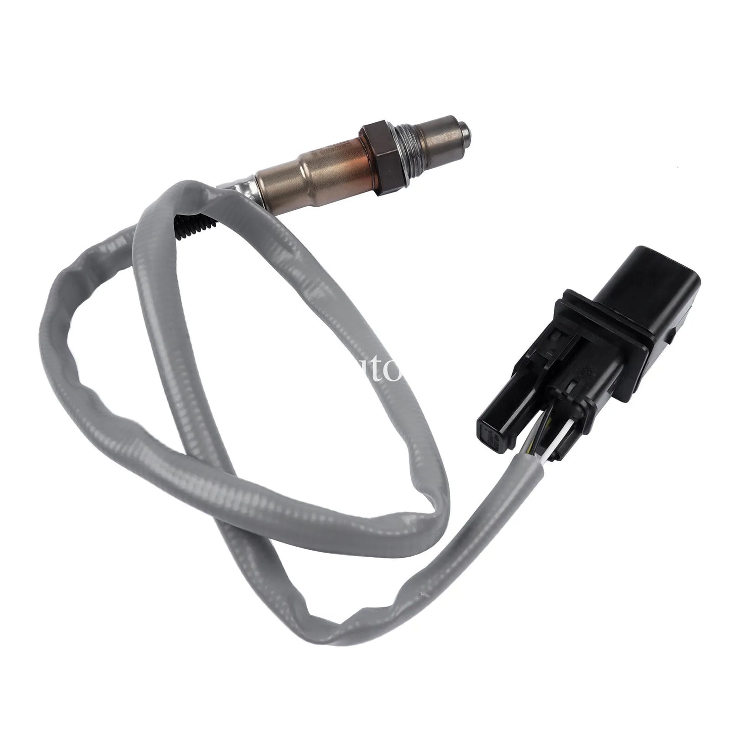 Szara sonda lambda z metalową końcówką i czarnym złączem elektrycznym do bmw n46 e87 e90 e91