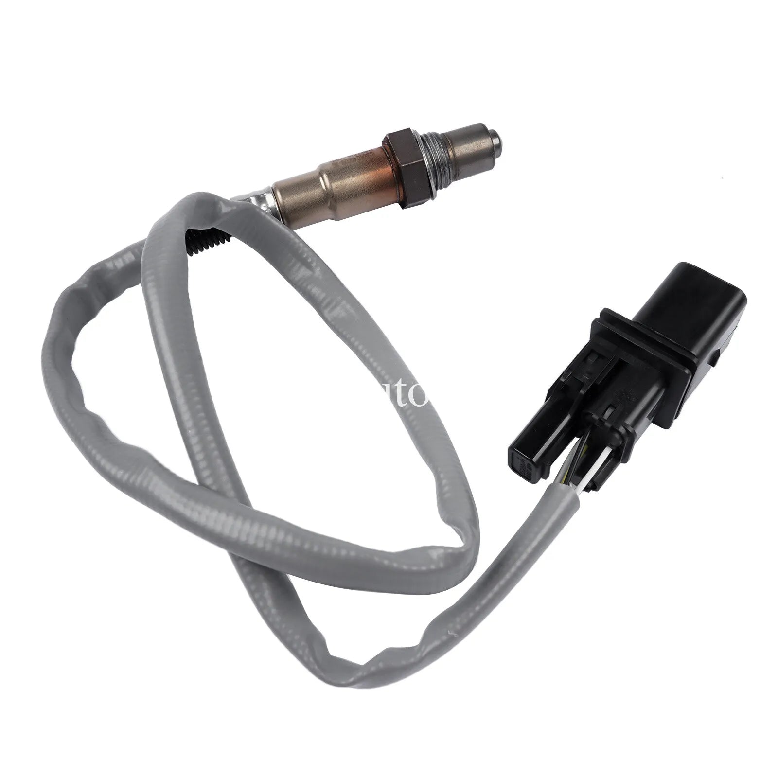 Szara sonda lambda z metalową końcówką i czarnym złączem elektrycznym do bmw n46 e87 e90 e91