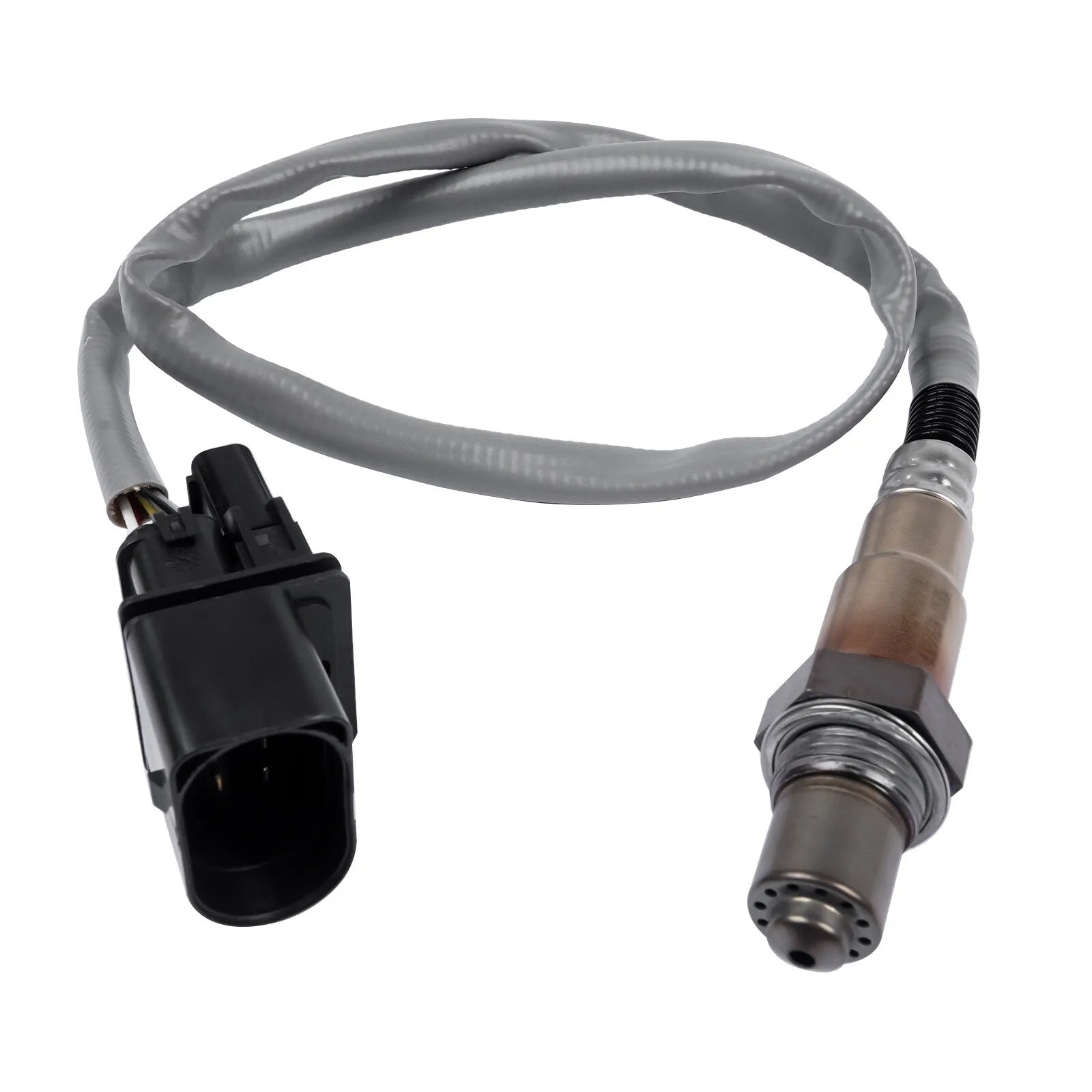 Szara sonda lambda do bmw n46 e87 e90 e91 z czarnym plastikowym złączem i metalową końcówką oem
