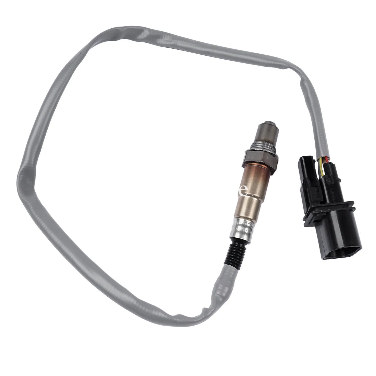 Szara sonda lambda o metalowej obudowie i czarnym plastikowym złączu do bmw n46 e87 e90 e91 oem