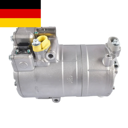 Srebrna metaliczna sprężarka klimatyzacji ap03 z żółtą plastikową nakrętką do bmw 330e 530e 740e x3 x5