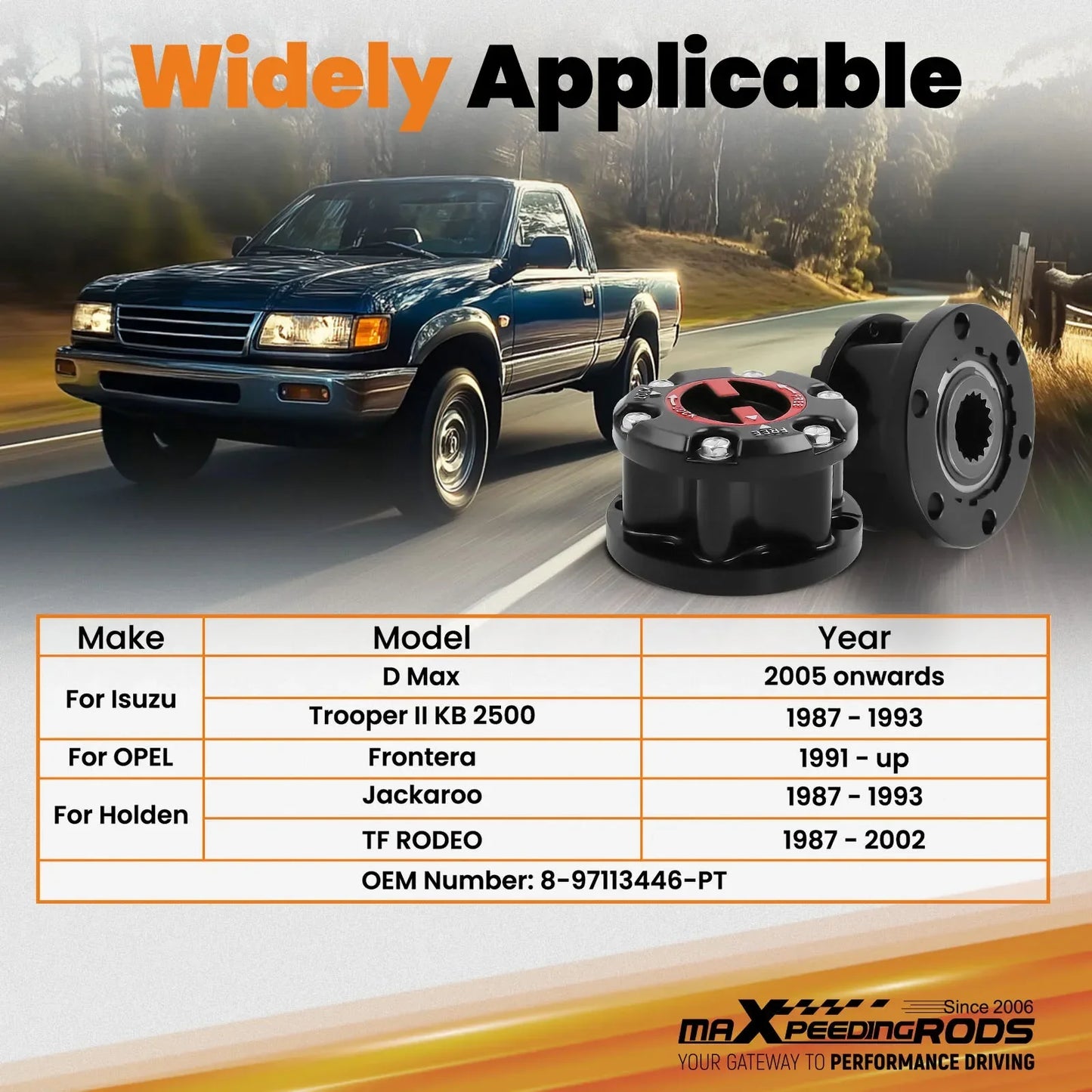 PAIRE DE MOYEUX DE ROUES LIBRE Manuels POUR HOLDEN RODEO JACKAROO COLORADO ISUZU DMAX