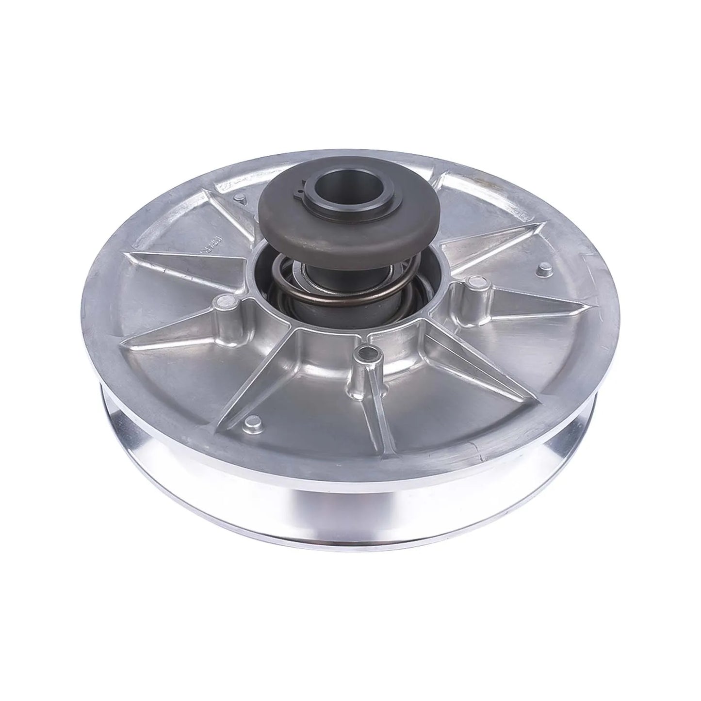 Srebrny metaliczny napęd wtórny clutch ap01 z czarnym gumowym elementem i widocznymi sprężynami do terrain i express