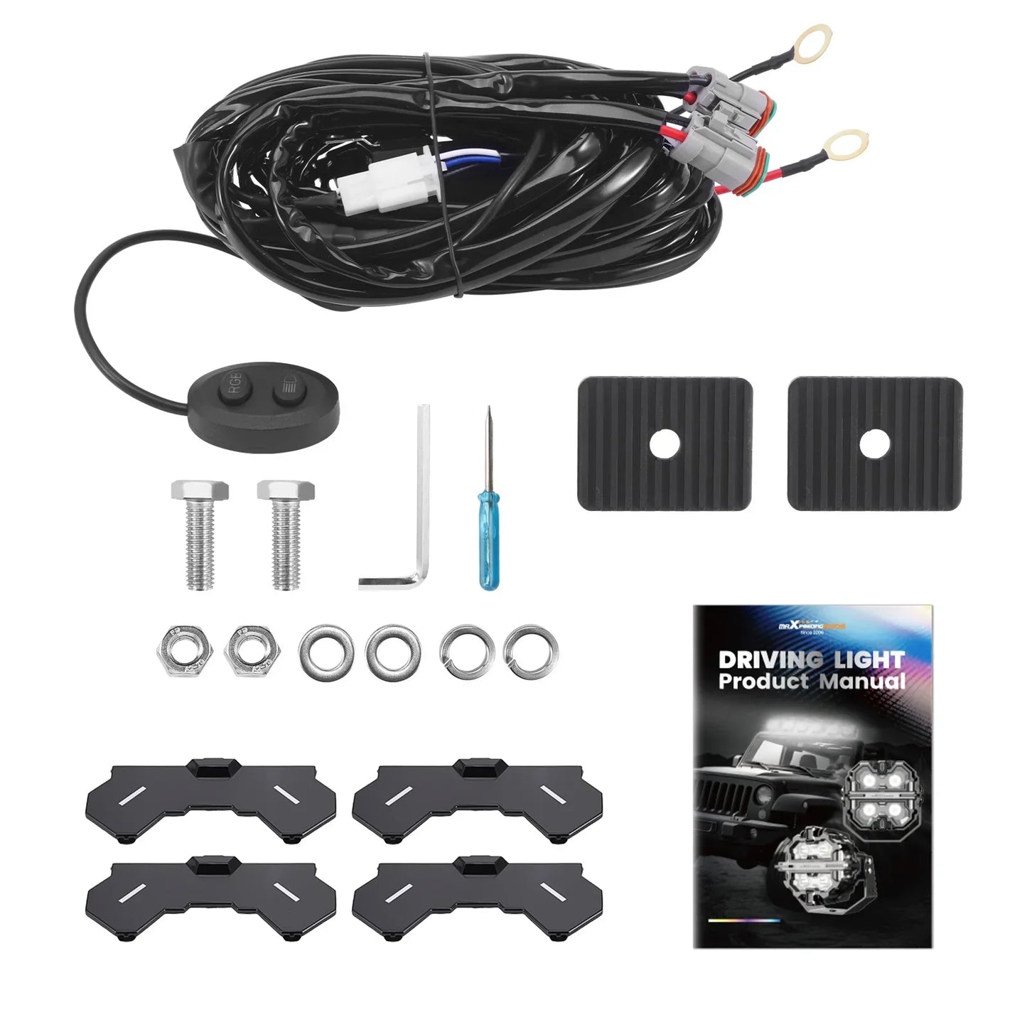 Kwadratowe lampy LED pod 5 cali 212 W Spot RGB DRL 25440 lm