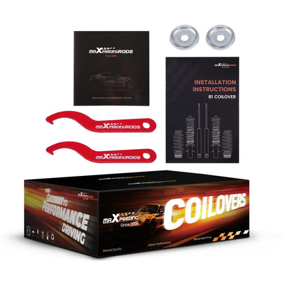 STREET COILOVER KIT FOR VW MK4 GOLF/GTI /JETTA/NEW BEETLE - Red (99-04)
