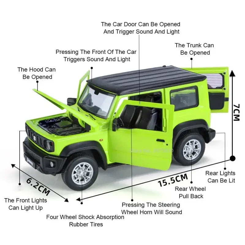 Suzuki Jimny 1:24 – Metalowy Model z Dźwiękiem i Światłem