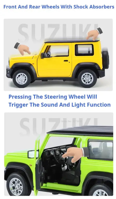Suzuki Jimny 1:24 – Metalowy Model z Dźwiękiem i Światłem