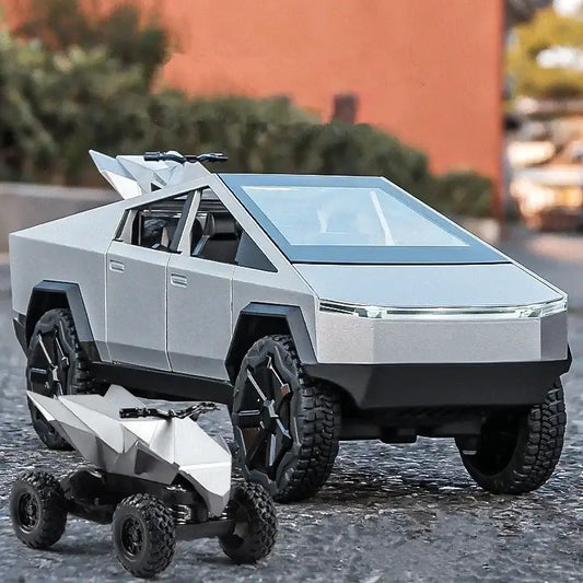 Tesla Cybertruck 1:24 – Metalowy Model Pickup Off-road z Efektami Dźwiękowymi i Świetlnymi