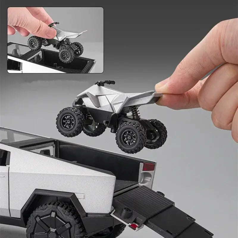 Tesla Cybertruck 1:24 – Metalowy Model Pickup Off-road z Efektami Dźwiękowymi i Świetlnymi